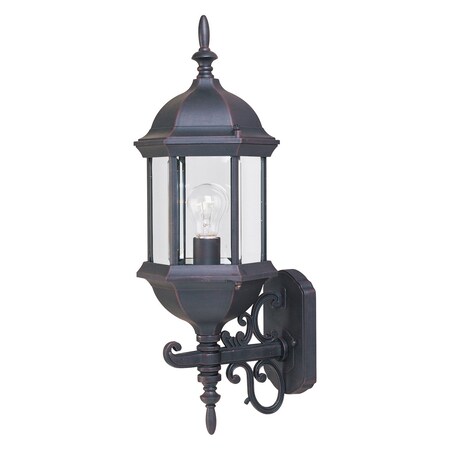 Maxim One Light Empire Bronze Clear Glass Wall Lantern 1072CLEB